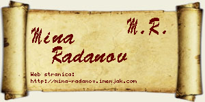 Mina Radanov vizit kartica